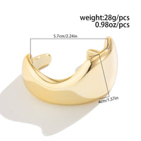 Thumbnail for Punk Irregular Curved Glossy Wide Cuff Bangle Bracelet - ArtGalleryZen