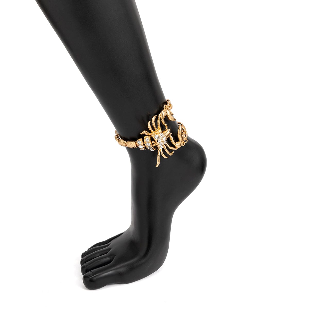 Punk Style Chunky Rhinestone Scorpion Anklet - ArtGalleryZen