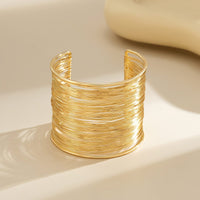 Thumbnail for Punk Style Metallic Brushed Wide Cuff Bangle Bracelet - ArtGalleryZen