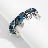 Thumbnail for Punk Style Sun Heart Boot Charm Denim Bracelet - ArtGalleryZen