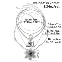 Thumbnail for Punk Toggle Clasp Heart Goddess Flower Pendant Cable Chain Necklace Set - ArtGalleryZen