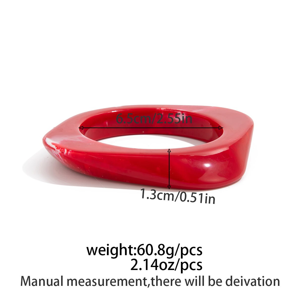 Red Chunky Square Bangle Bracelet Set - ArtGalleryZen