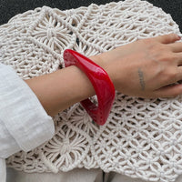 Thumbnail for Red Chunky Square Bangle Bracelet Set - ArtGalleryZen