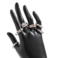 Thumbnail for Retro 6pcs Rhinestone Inlaid Glossy Open Ring Set - ArtGalleryZen