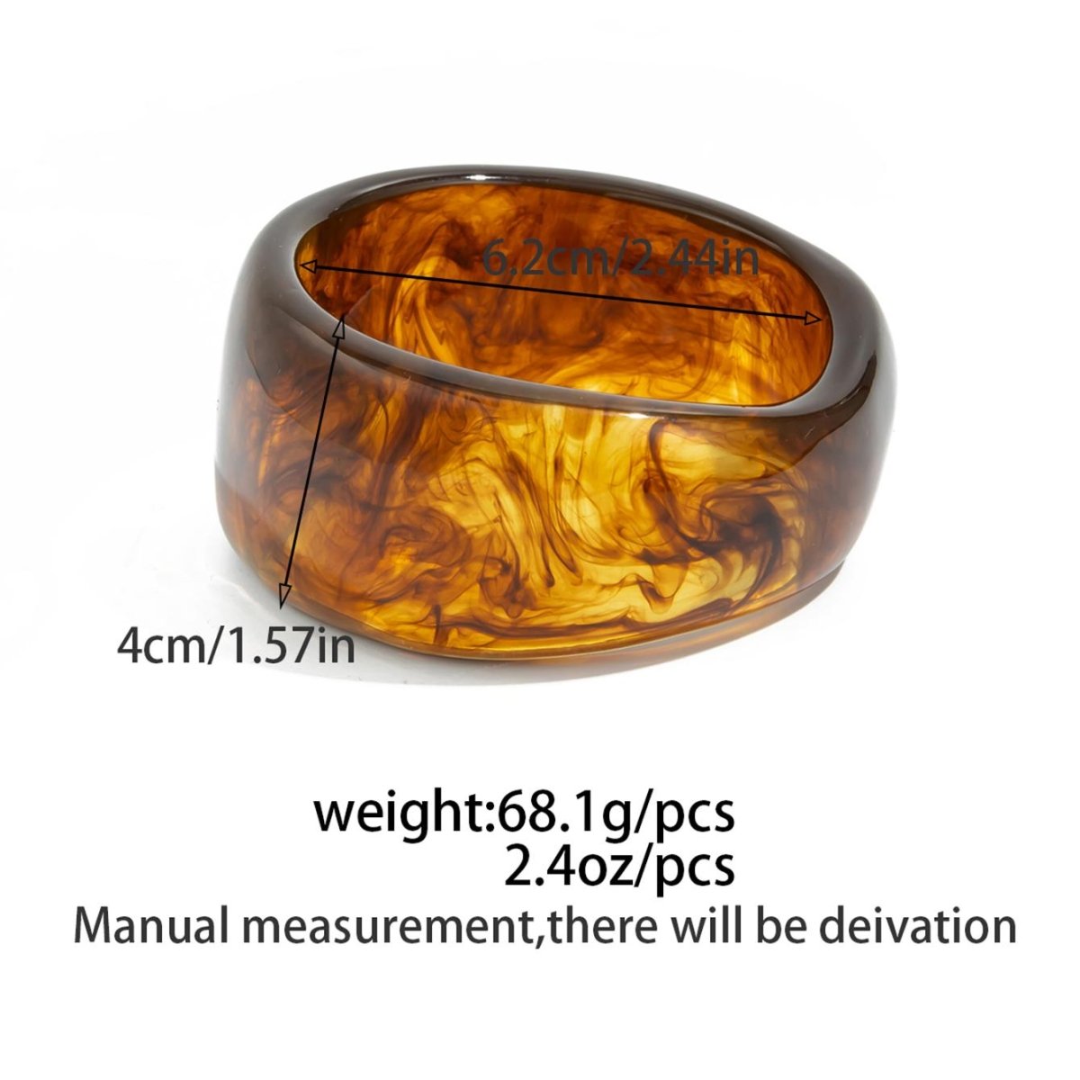 Retro Chunky Gradient Amber Bangle Bracelet Set - ArtGalleryZen