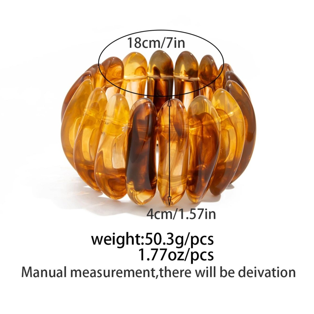 Retro Chunky Gradient Amber Bangle Bracelet Set - ArtGalleryZen