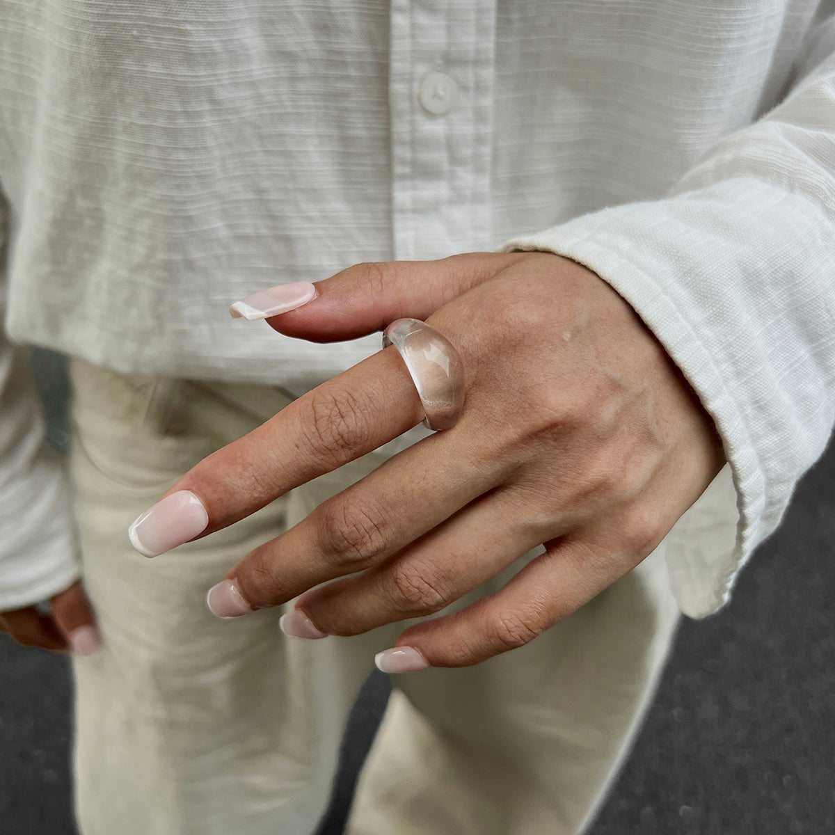 Retro Chunky Gradient Resin Ring - ArtGalleryZen