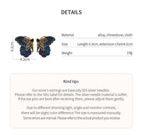 Thumbnail for Retro Chunky Rhinestone Inlaid Embroidery Butterfly Stud Earrings - ArtGalleryZen