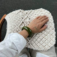 Thumbnail for Retro Glossy Resin Open Bangle Bracelet - ArtGalleryZen