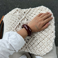 Thumbnail for Retro Glossy Resin Open Bangle Bracelet - ArtGalleryZen