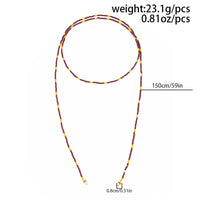 Thumbnail for Retro Seed Beaded Long Chain Necklace - ArtGalleryZen