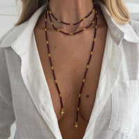 Thumbnail for Retro Seed Beaded Long Chain Necklace - ArtGalleryZen