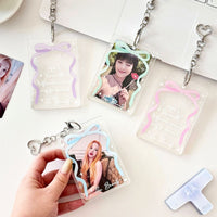 Thumbnail for Ribbon Bowknot Kpop Keychain Acrylic Photocard Holder - ArtGalleryZen