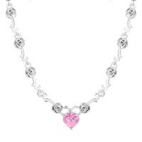 Thumbnail for Rose Heart Pendant Necklace - ArtGalleryZen