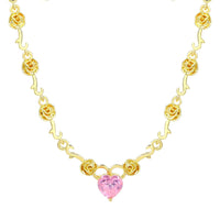 Thumbnail for Rose Heart Pendant Necklace - ArtGalleryZen
