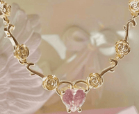 Thumbnail for Rose Heart Pendant Necklace - ArtGalleryZen