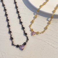 Thumbnail for Rose Heart Pendant Necklace - ArtGalleryZen