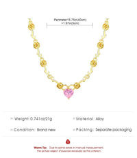 Thumbnail for Rose Heart Pendant Necklace - ArtGalleryZen