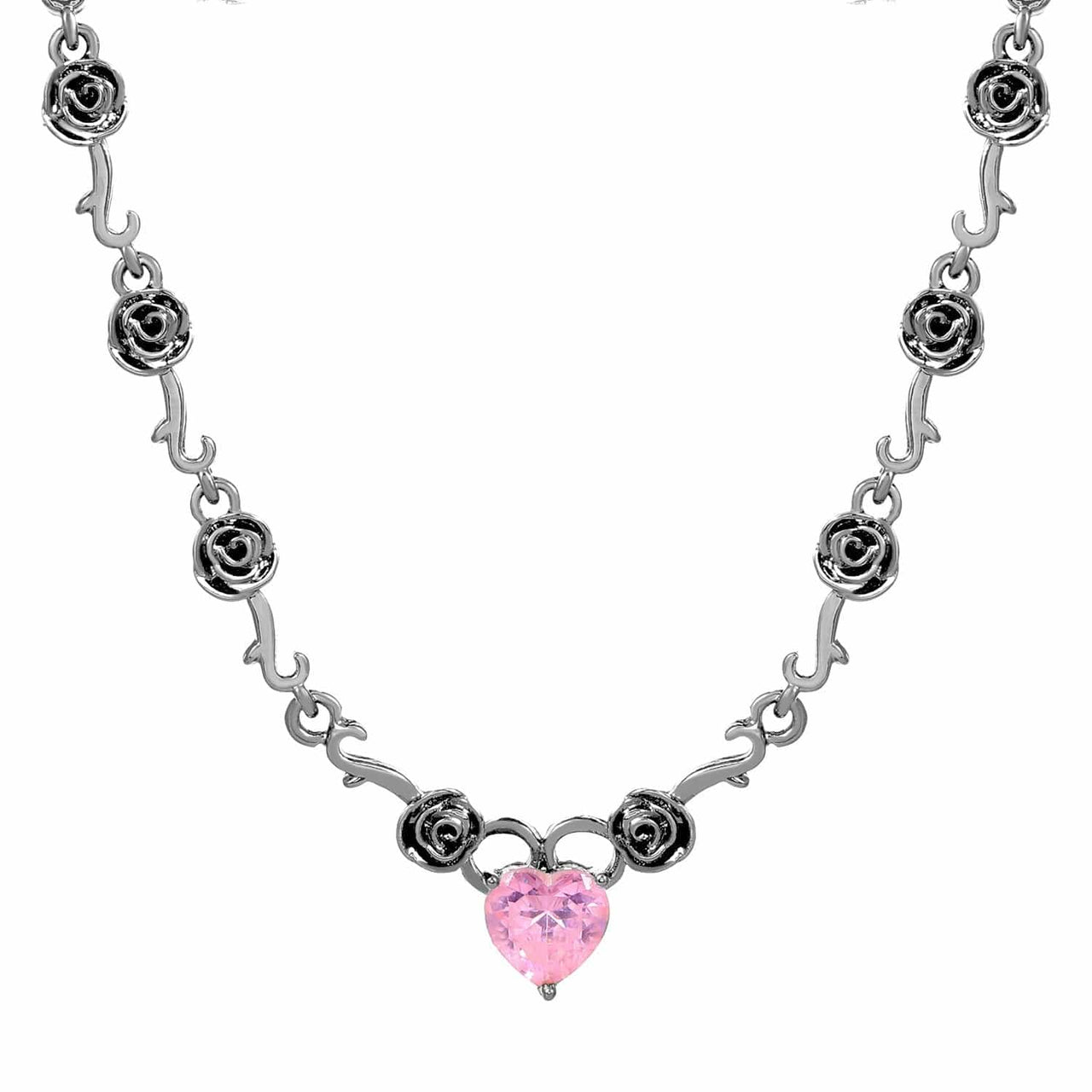 Rose Heart Pendant Necklace - ArtGalleryZen
