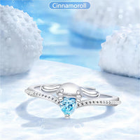 Thumbnail for Sanrio Cinnamoroll Crystal Heart Ring - ArtGalleryZen