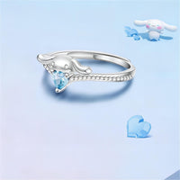 Thumbnail for Sanrio Cinnamoroll Crystal Heart Ring - ArtGalleryZen