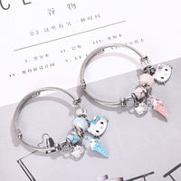 Thumbnail for Sanrio CZ Inlaid Stainless Steel Hello Kitty Bangle Bracelet - ArtGalleryZen