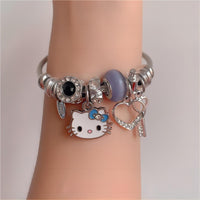 Thumbnail for Sanrio CZ Inlaid Stainless Steel Hello Kitty Bangle Bracelet - ArtGalleryZen