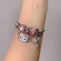 Thumbnail for Sanrio CZ Inlaid Stainless Steel Hello Kitty Bangle Bracelet - ArtGalleryZen