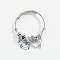 Thumbnail for Sanrio CZ Inlaid Stainless Steel Hello Kitty Bangle Bracelet - ArtGalleryZen