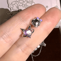 Thumbnail for Sanrio Enamel Kuromi Heart Earrings - ArtGalleryZen