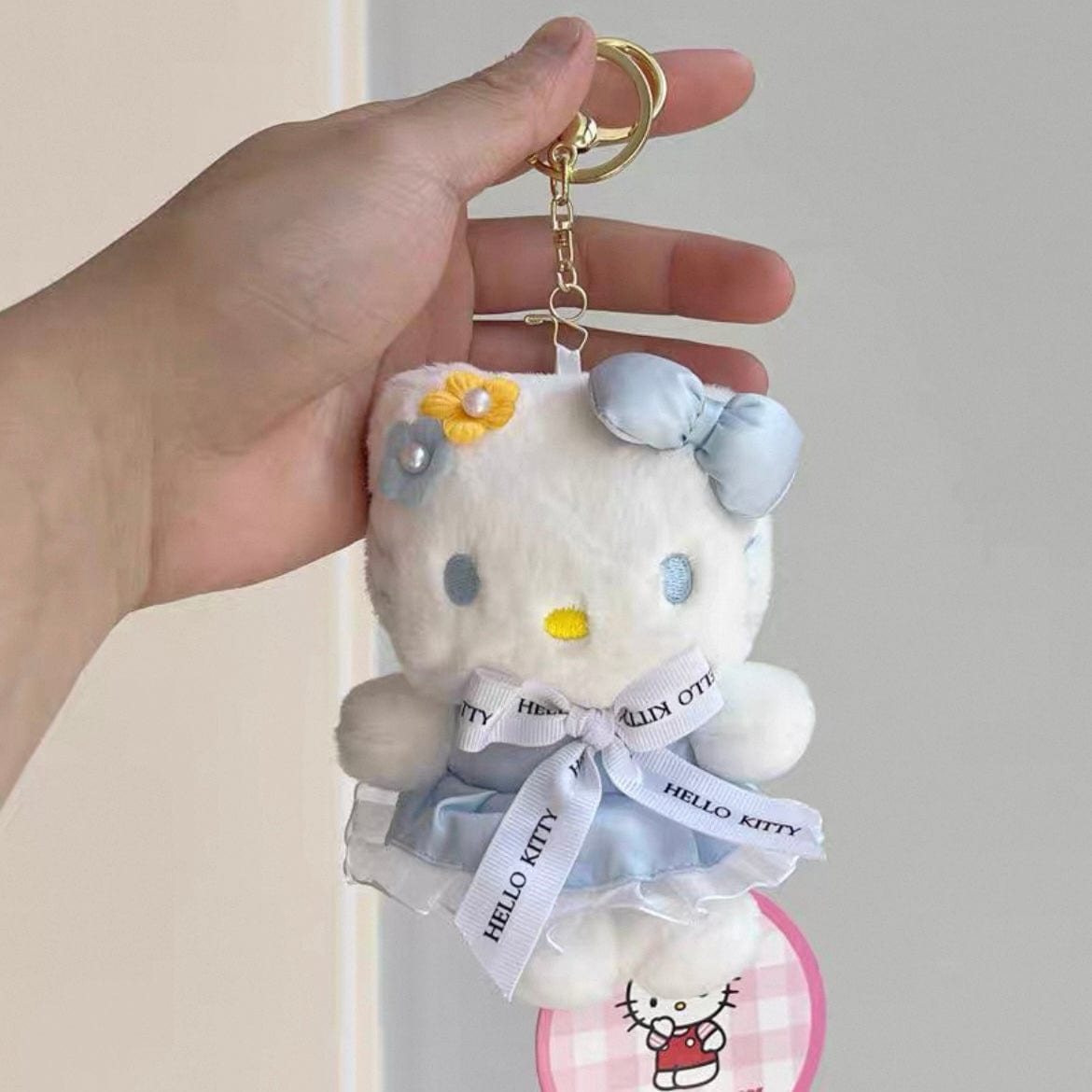 Sanrio Floral Hello Kitty Plush Keychain Doll - ArtGalleryZen
