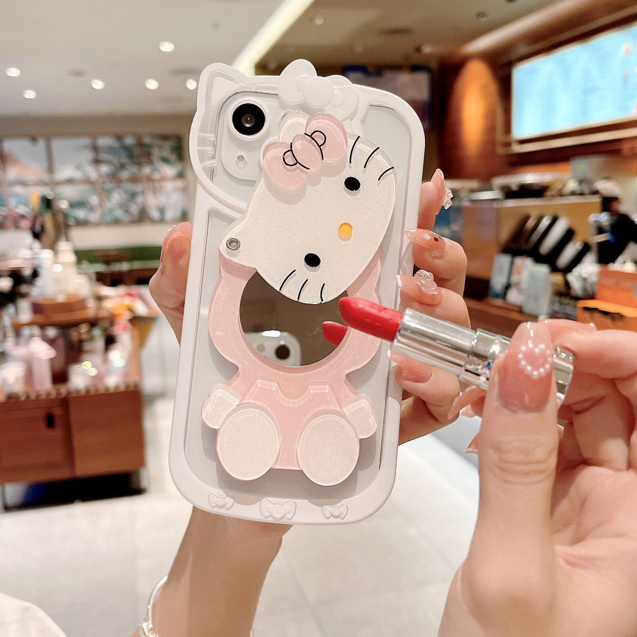 Hello Kitty print iPhone case with charm - Women