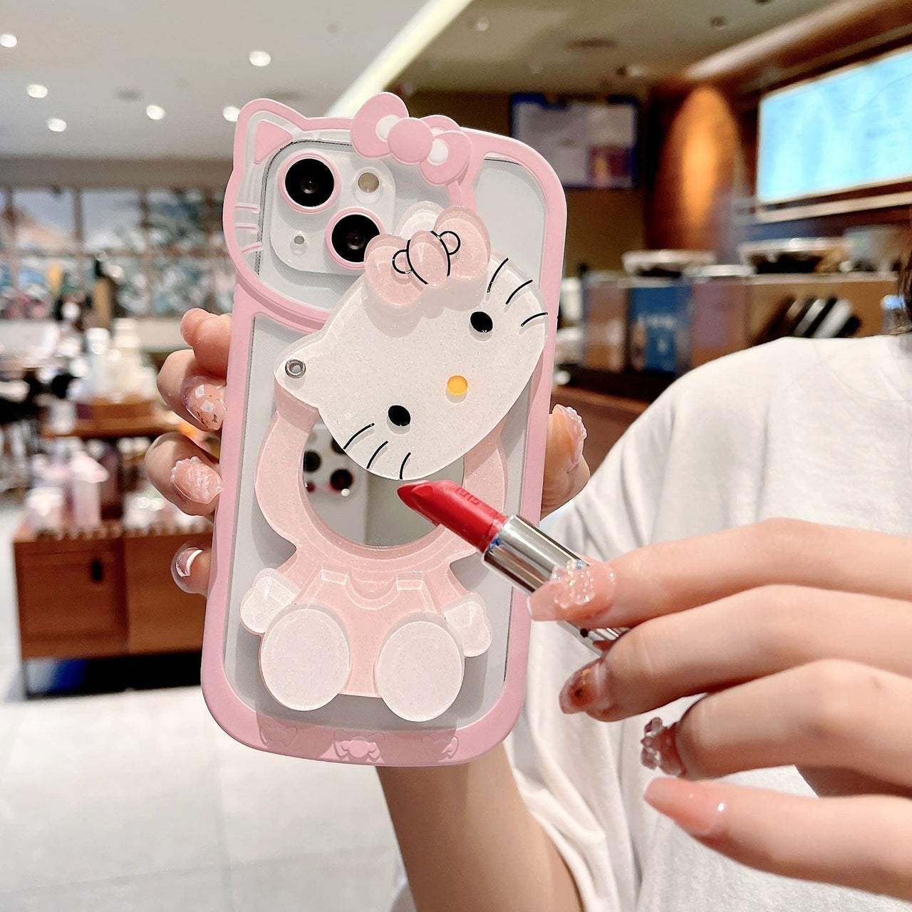 Hello Kitty print iPhone case with charm - Women