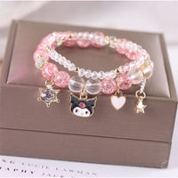 Thumbnail for Sanrio Kawaii Anime Melody Kuromi Cinnamoroll Crystal Bracelet - ArtGalleryZen