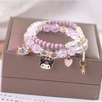 Thumbnail for Sanrio Kawaii Anime Melody Kuromi Cinnamoroll Crystal Bracelet - ArtGalleryZen