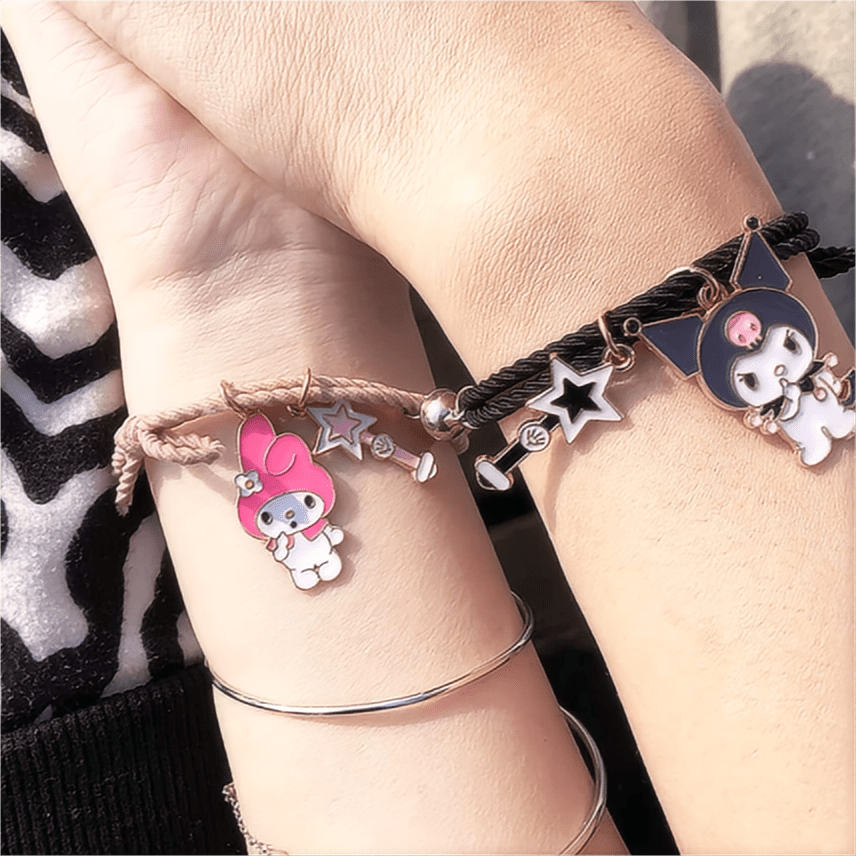 Sanrio Kuromi My Melody Magnetic Rope Chain Bracelet Set - ArtGalleryZen