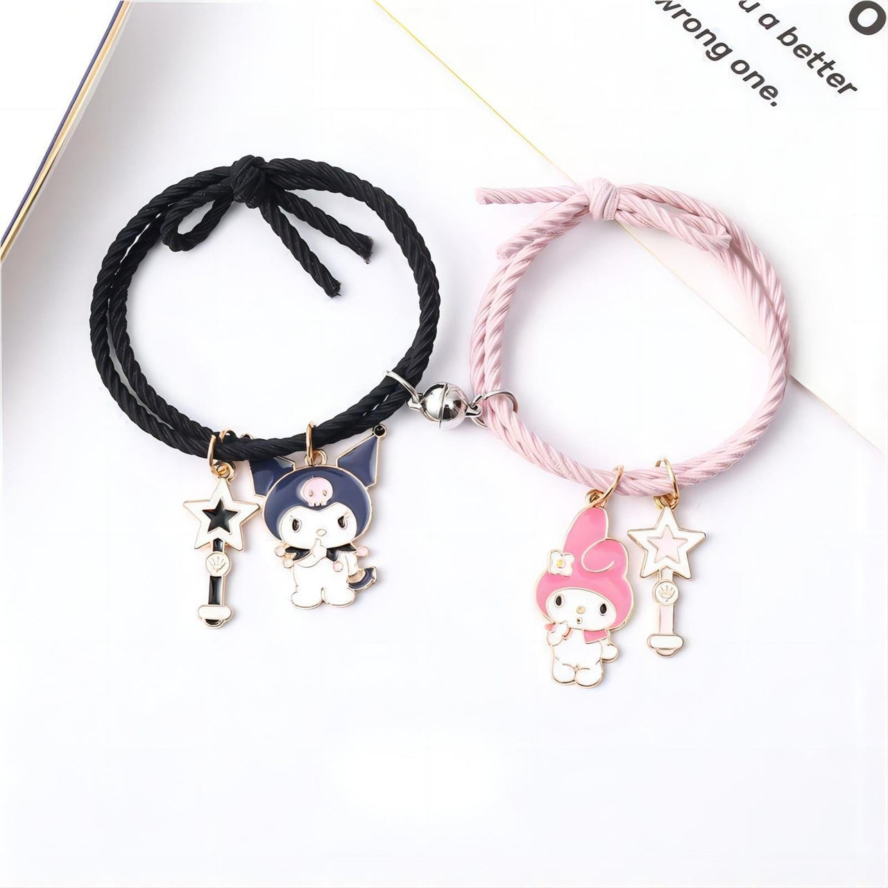 Sanrio Kuromi My Melody Magnetic Rope Chain Bracelet Set - ArtGalleryZen