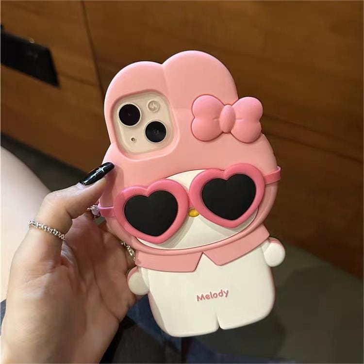 Sanrio Kuromi My Melody Wearing Sunglasses iPhone Case - ArtGalleryZen