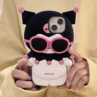 Thumbnail for Sanrio Kuromi My Melody Wearing Sunglasses iPhone Case - ArtGalleryZen