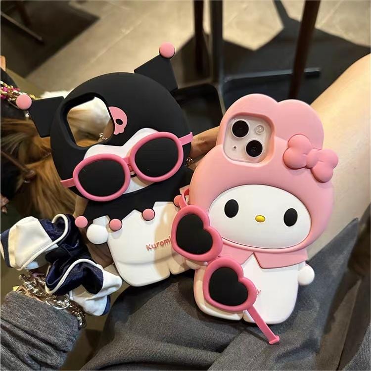 Sanrio Kuromi My Melody Wearing Sunglasses iPhone Case - ArtGalleryZen