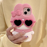 Thumbnail for Sanrio Kuromi My Melody Wearing Sunglasses iPhone Case - ArtGalleryZen
