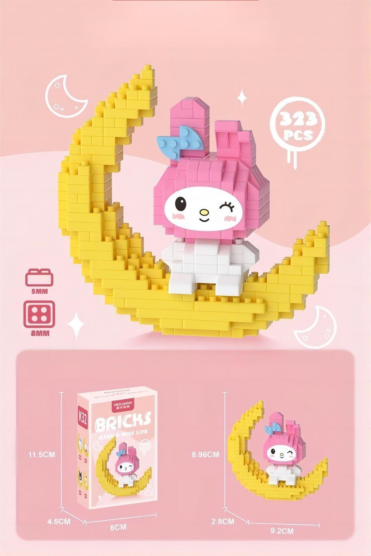 Sanrio LEGO Compatible On-The-Moon Building Bricks - ArtGalleryZen