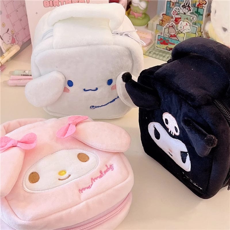 Sanrio Plush Small Square Bag Cosmetic Toiletry Bag Portable Travel Organizer - ArtGalleryZen