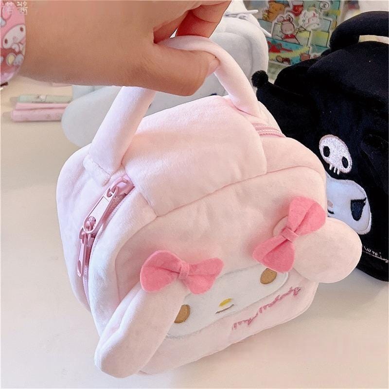 Sanrio Plush Small Square Bag Cosmetic Toiletry Bag Portable Travel Organizer - ArtGalleryZen