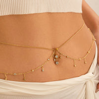 Thumbnail for Shining Layered CZ Inlaid Tassel Navel Piercing Belly Chain