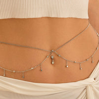 Thumbnail for Shining Layered CZ Inlaid Tassel Navel Piercing Belly Chain