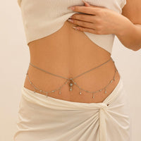 Thumbnail for Shining Layered CZ Inlaid Tassel Navel Piercing Belly Chain