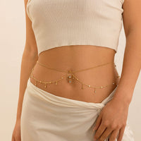 Thumbnail for Shining Layered CZ Inlaid Tassel Navel Piercing Belly Chain