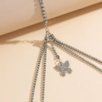 Thumbnail for Shining Layered Rhinestone Inlaid Butterfly Charm Elastic Thigh Leg Chain