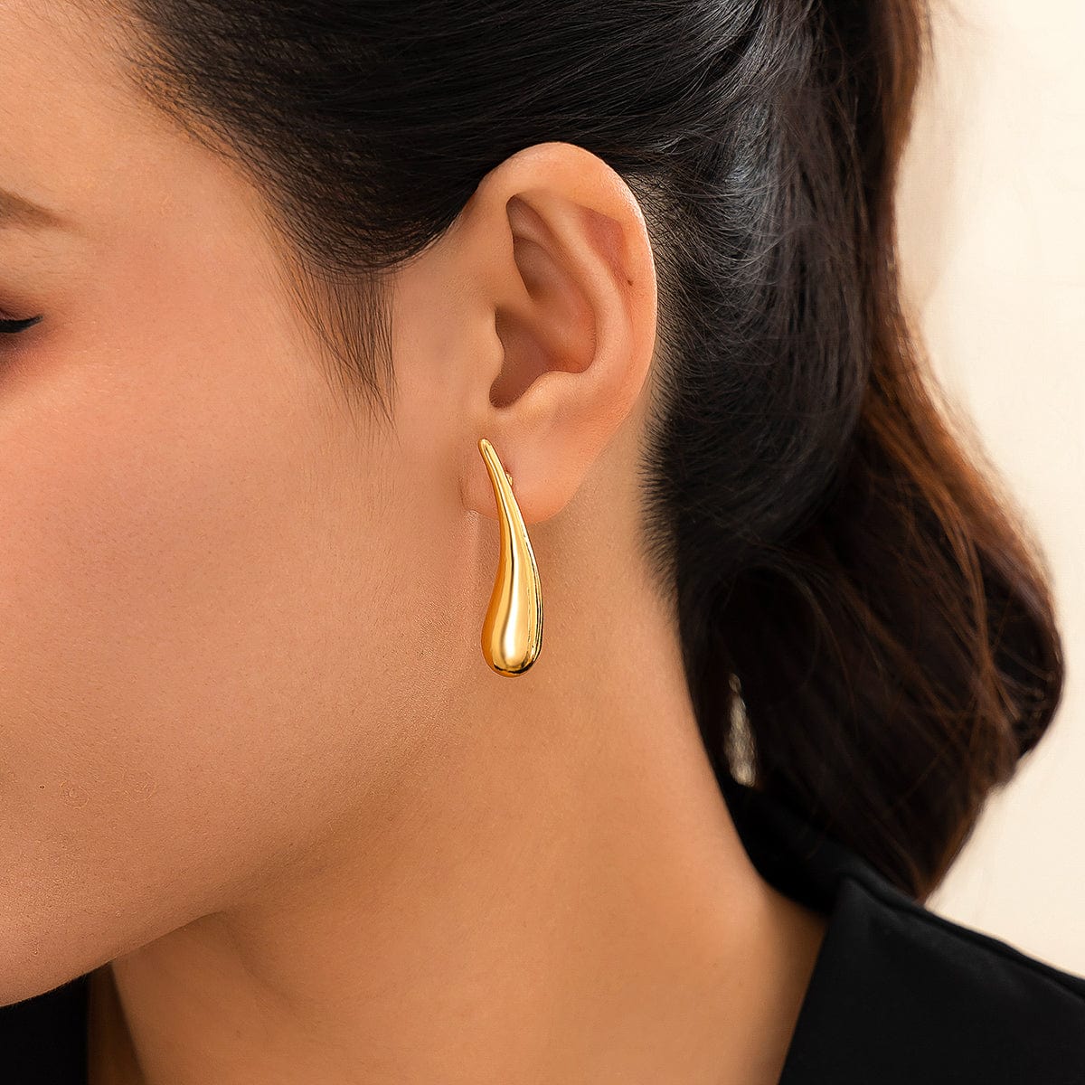 Minimalist Gold Silver Plated Glossy Waterdrop Earrings - ArtGalleryZen